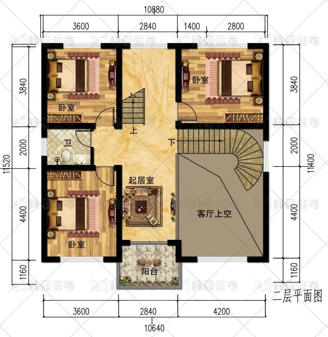 阳台|占地118平米简欧别墅，3厅6卧+超大影音室+16㎡茶室，39万就能解锁！