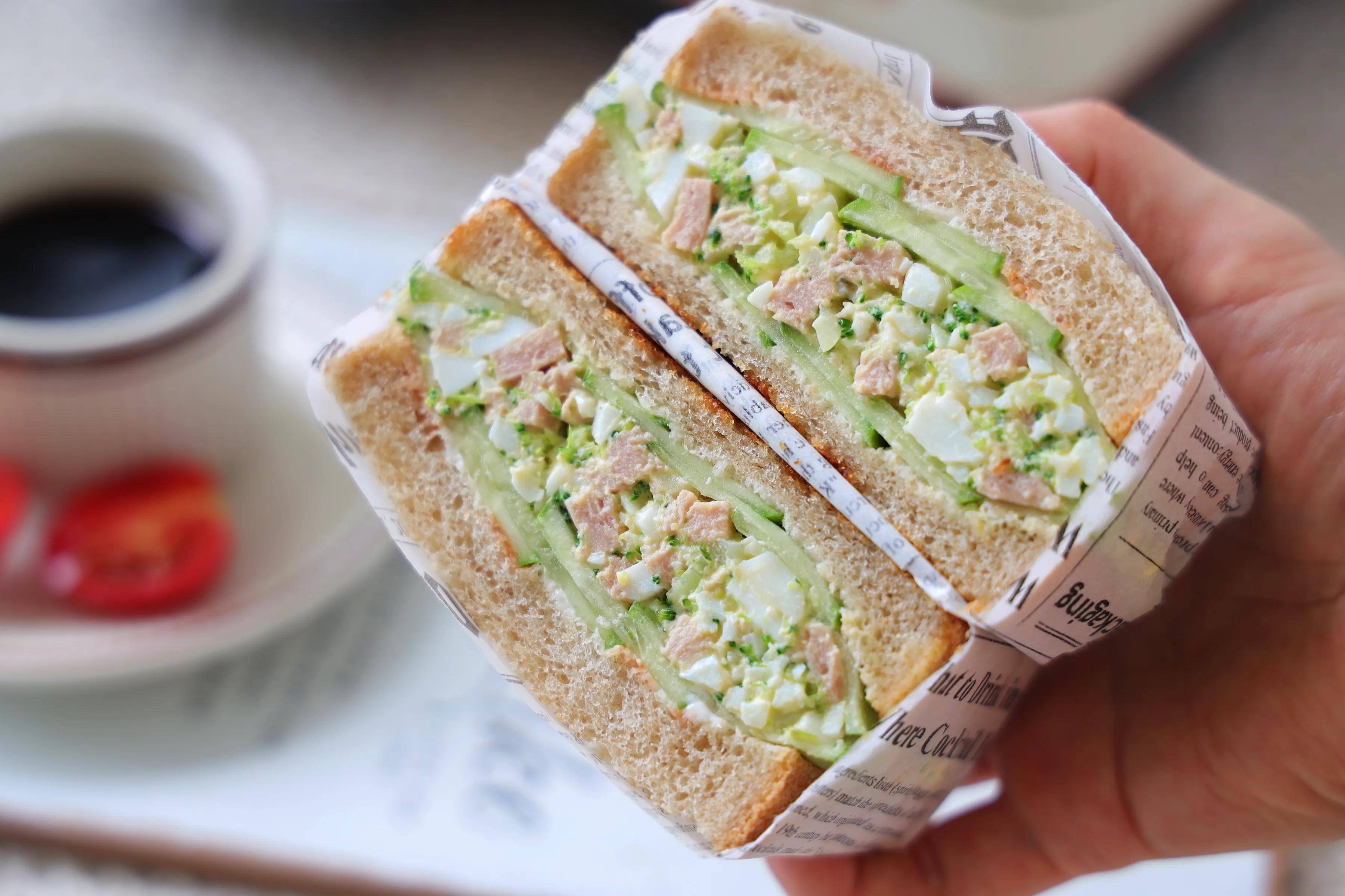 蔬菜|适合减脂健身的三明治，低油低脂，膳食纤维含量高，10分钟搞定