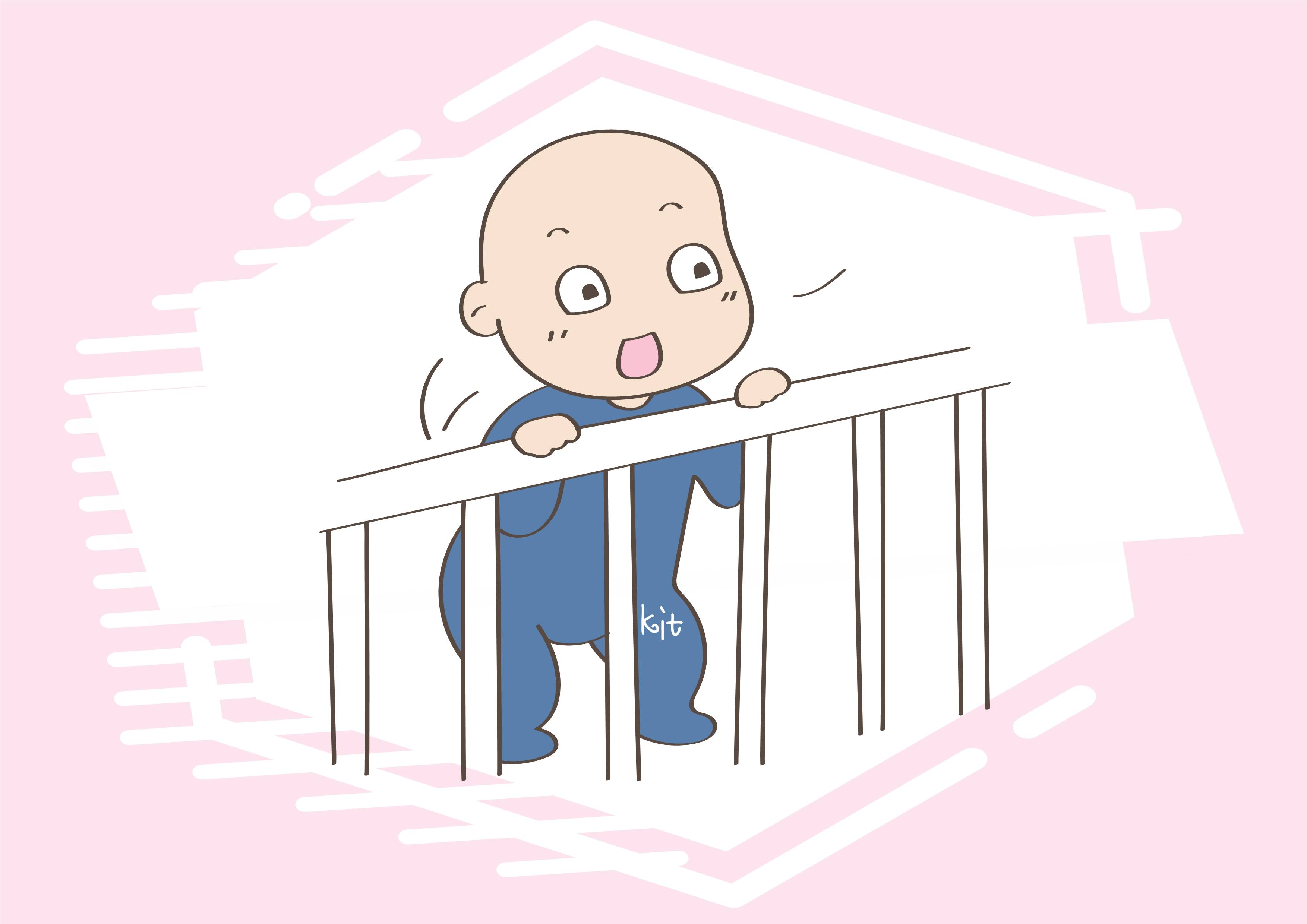 第三个表现:宝宝可以依靠着家具或者墙壁站起来,并试图行走