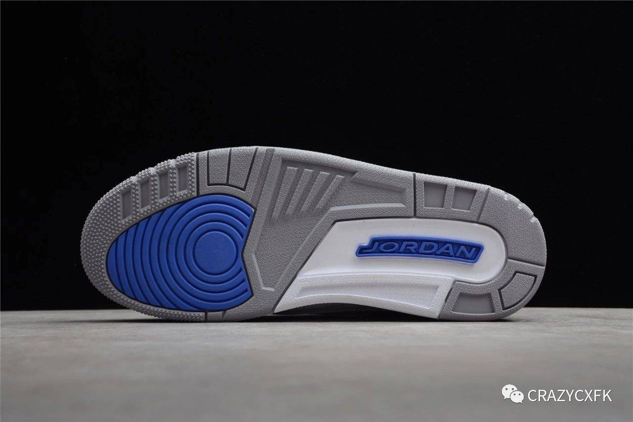 电绣|乔丹赛车蓝爆裂纹 Air Jordan 3 Retro Racer Blue 篮球鞋