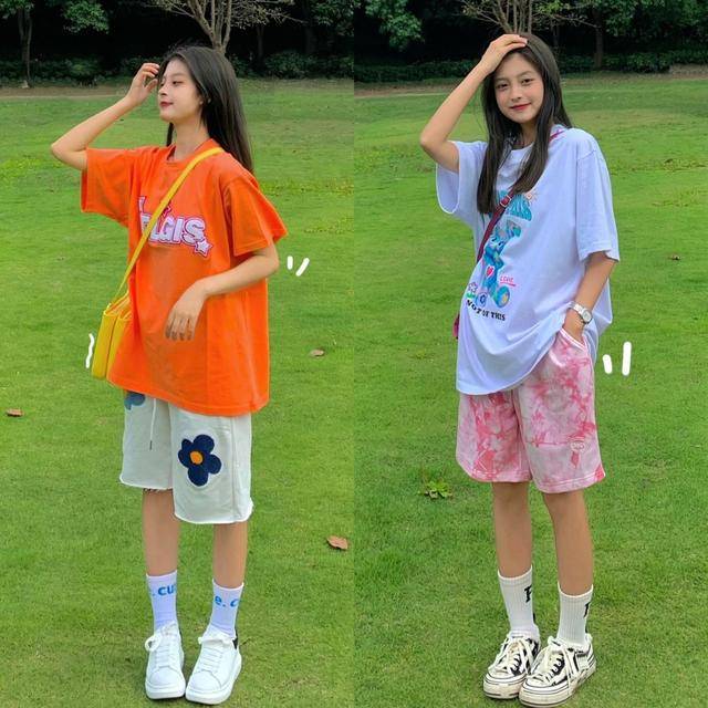 整体|夏日“T恤+短裤”yyds！元气少女又好看