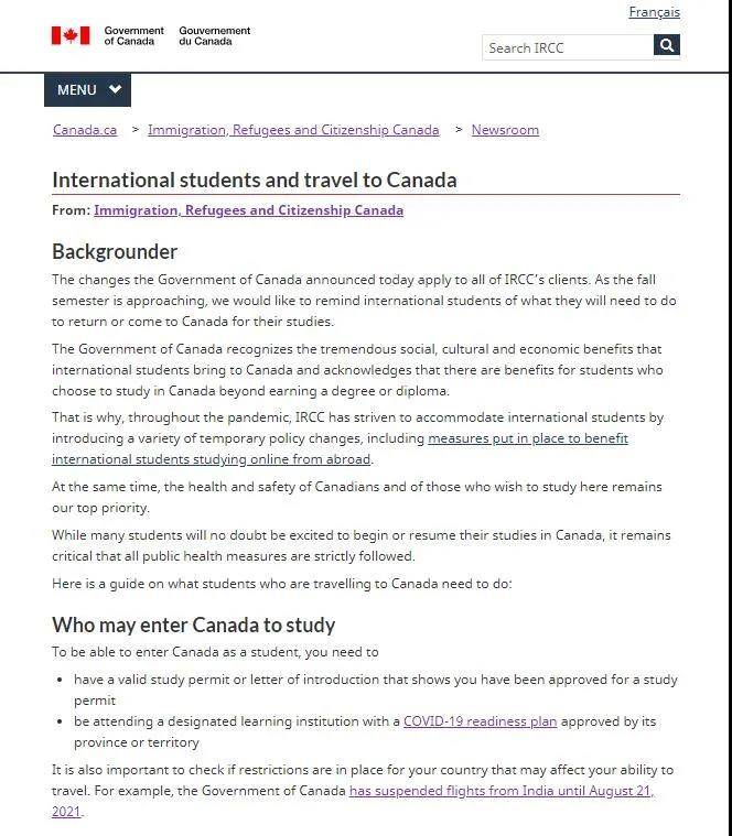 21 7 19版 留学生入境加拿大新规 将于8月9日实施 隔离