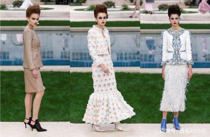 Chanel|高定周暮光女深V西装帅出新高度！嫁入豪门的网红晚晚也来看秀？