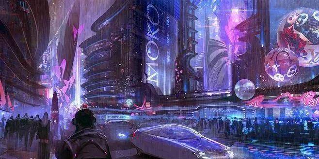 办公室装修之赛博朋克风科技未来ai红蓝色调