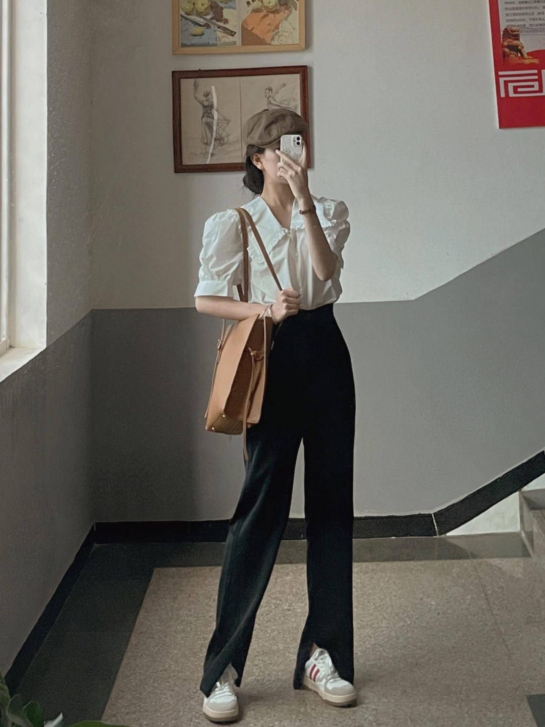 高个子|教师要怎么搭配才大方得体，衬衫搭配半身裙，跟着这样穿准没错！