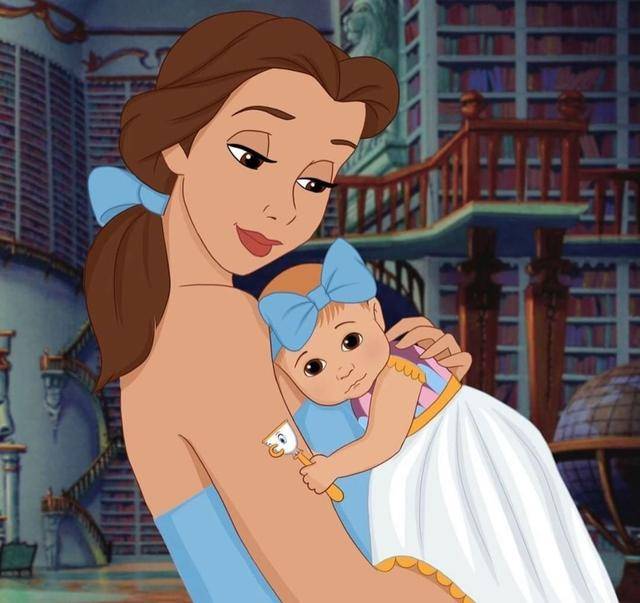 迪士尼公主变成母亲，花木兰的孩子很帅气，白雪公主的孩子最可爱_造型