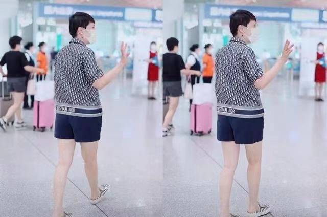 整体|张凯丽走机场像大妈遛弯,大裤衩配拖鞋,2万家居服穿出睡衣味道