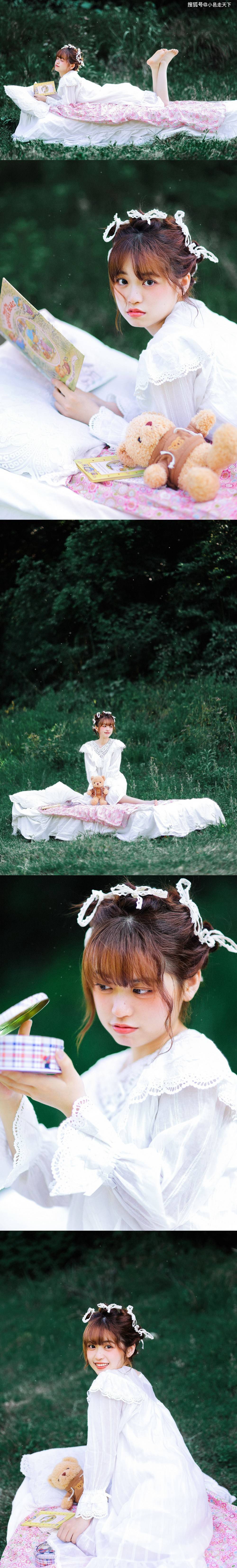 白色|校花白色连衣裙户外写真