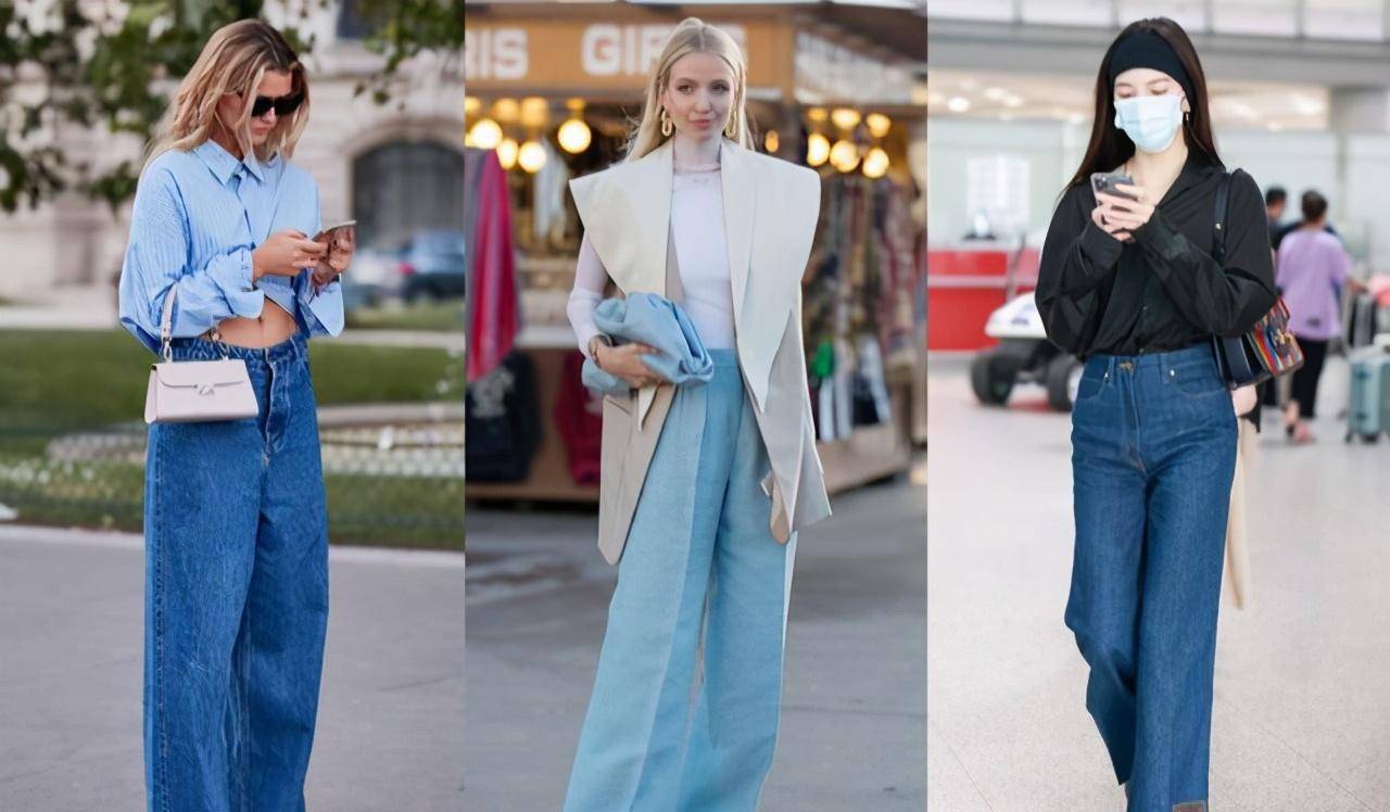 颜色|百搭御寒的牛仔阔腿裤你get了吗？秋冬季节入手一件，时髦又拉风