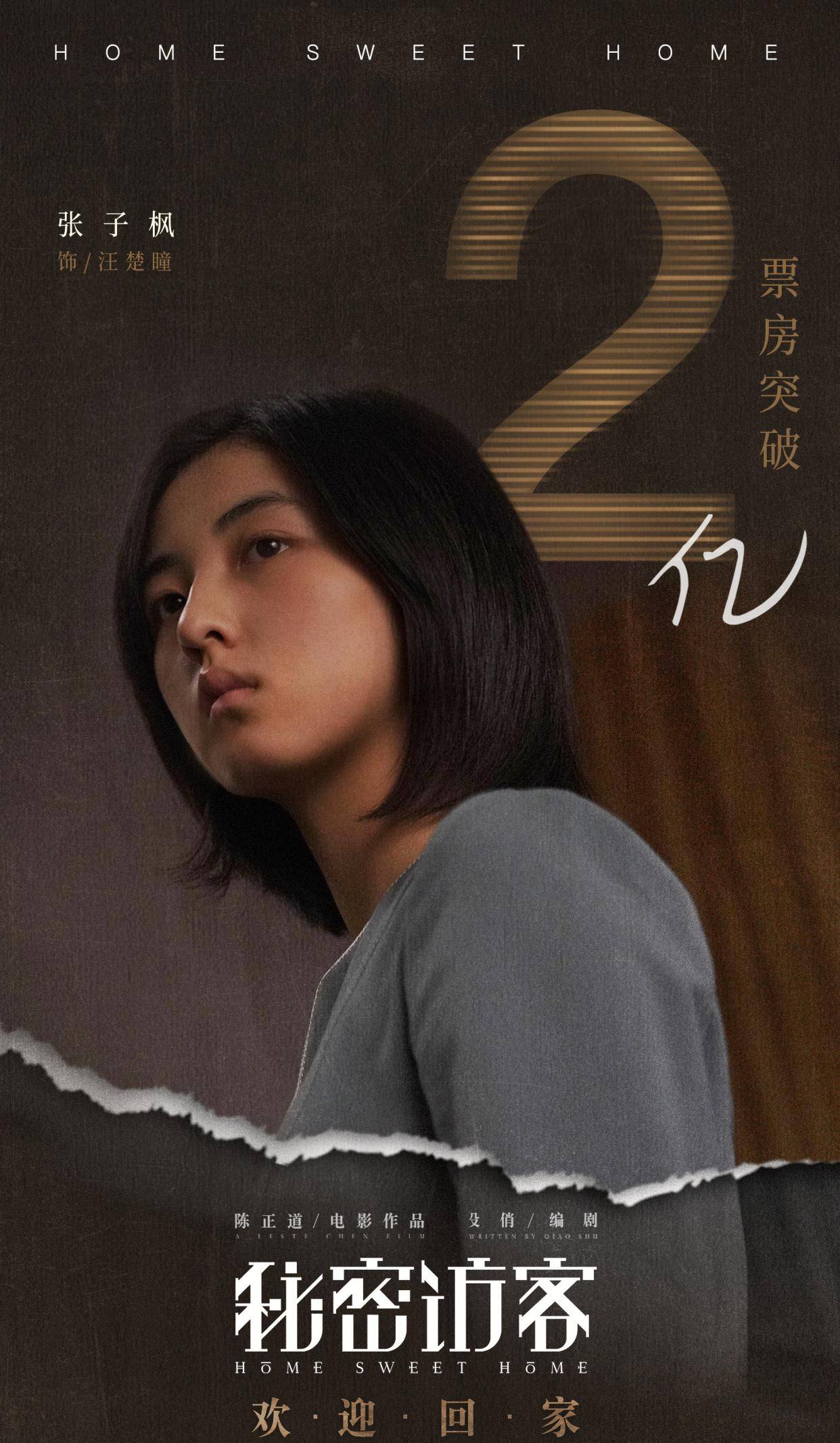 《秘密访客》也在今年5月份上映,两位男主是郭富城和段奕宏,张子枫