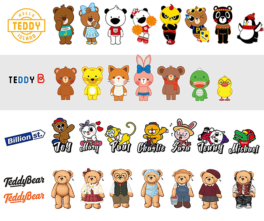 为了保持独特性,丰富teddy island品牌形象,公司在原本的韩国泰迪形象
