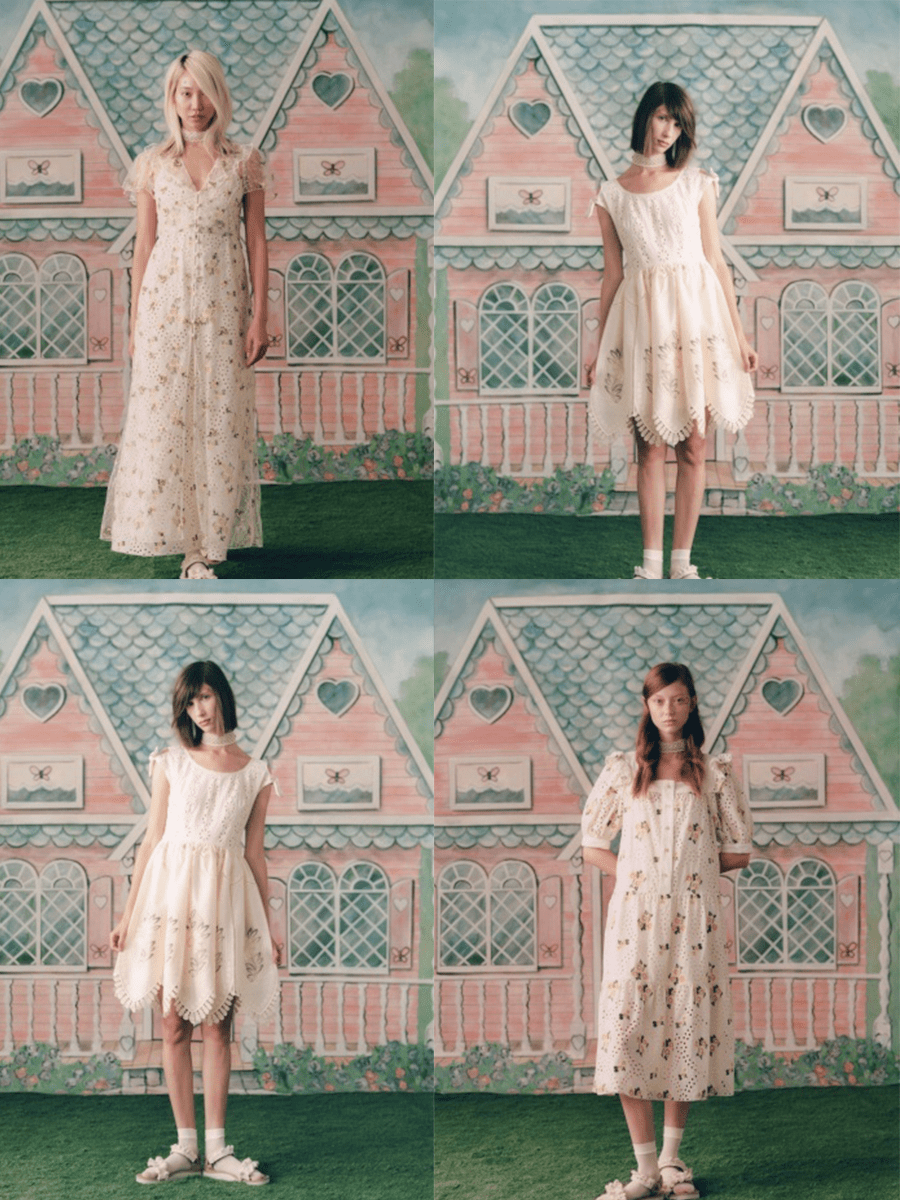 浅色|Anna Sui 2021春夏,手工艺的刺绣与镂空结合,实用中更奢华