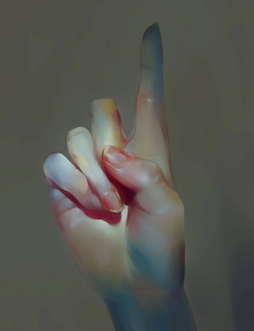 厚涂教程画一个写实手手