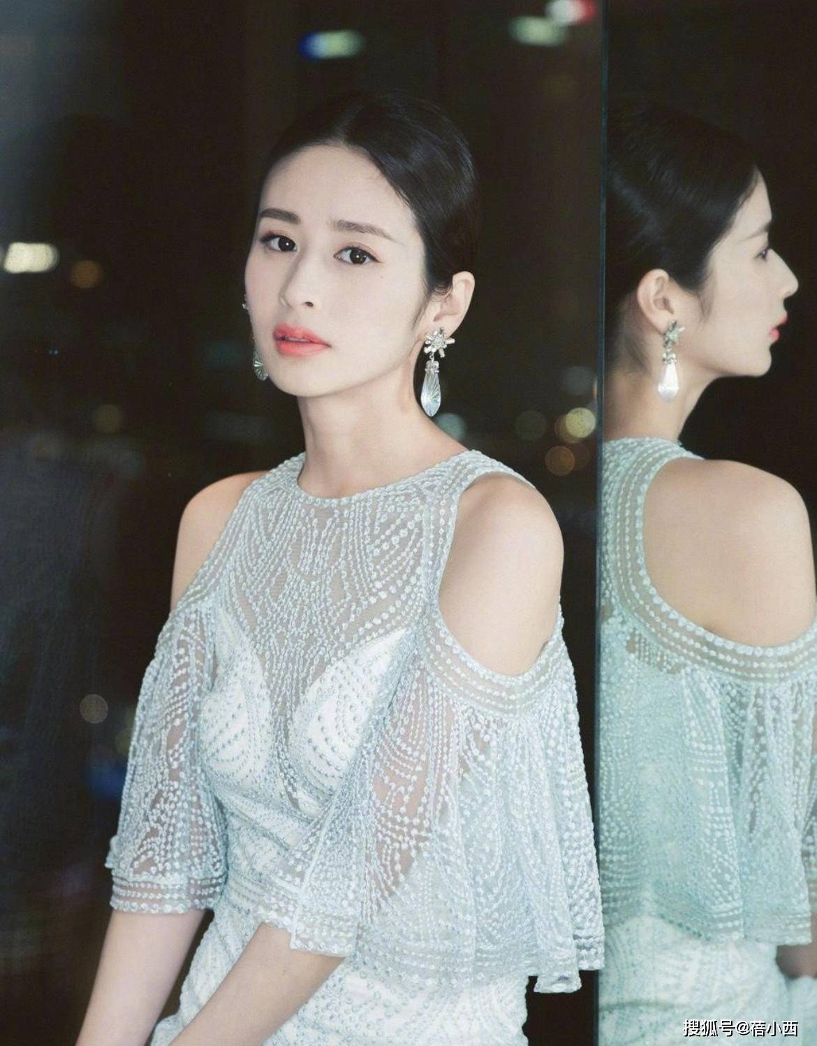 美眉|颖儿90斤的身材穿啥都不差,一袭低胸小白裙秀出好身材,让人羡慕