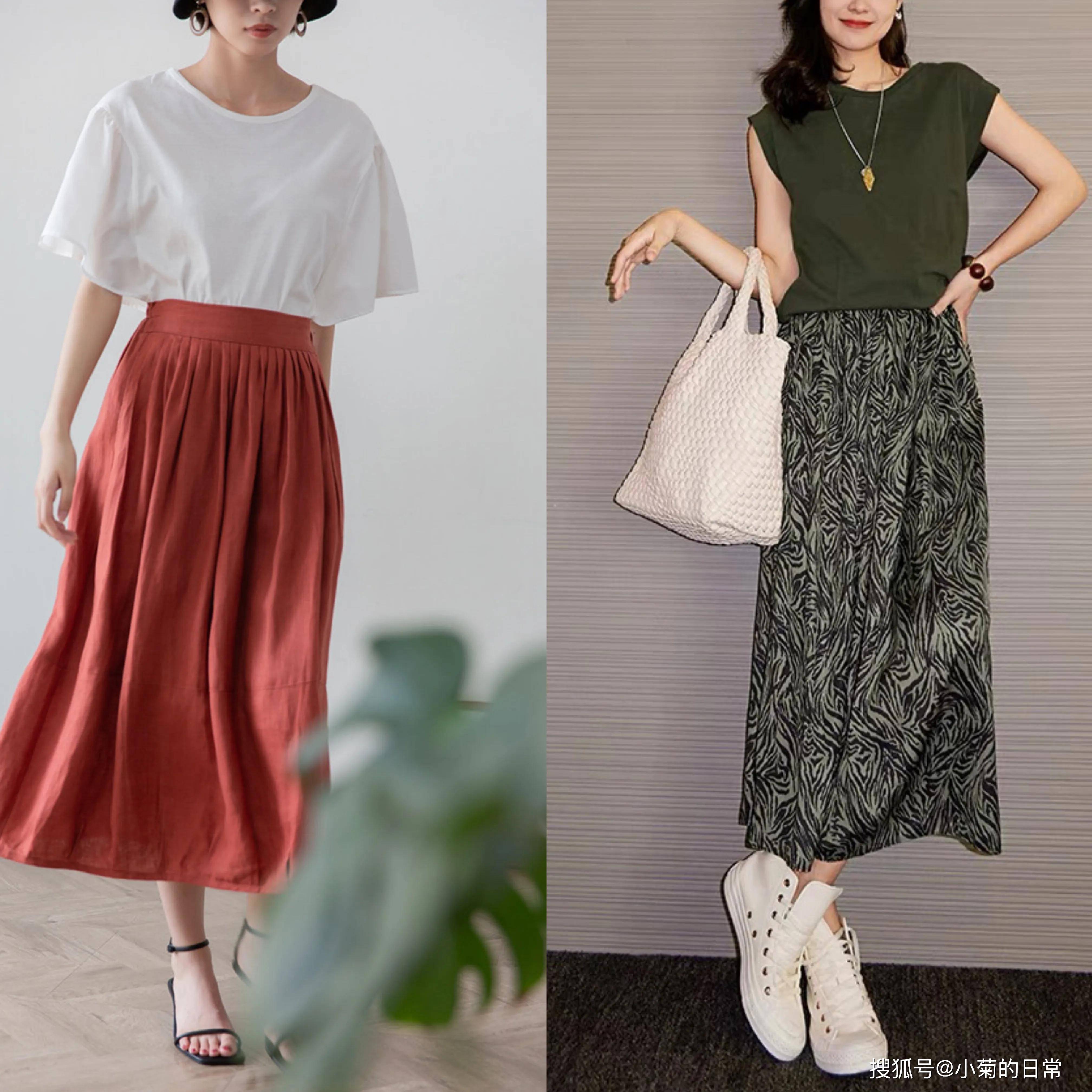 颜色|70后小个子女生太会穿，裙子+小衫这样搭配，显高显嫩美胜同龄人