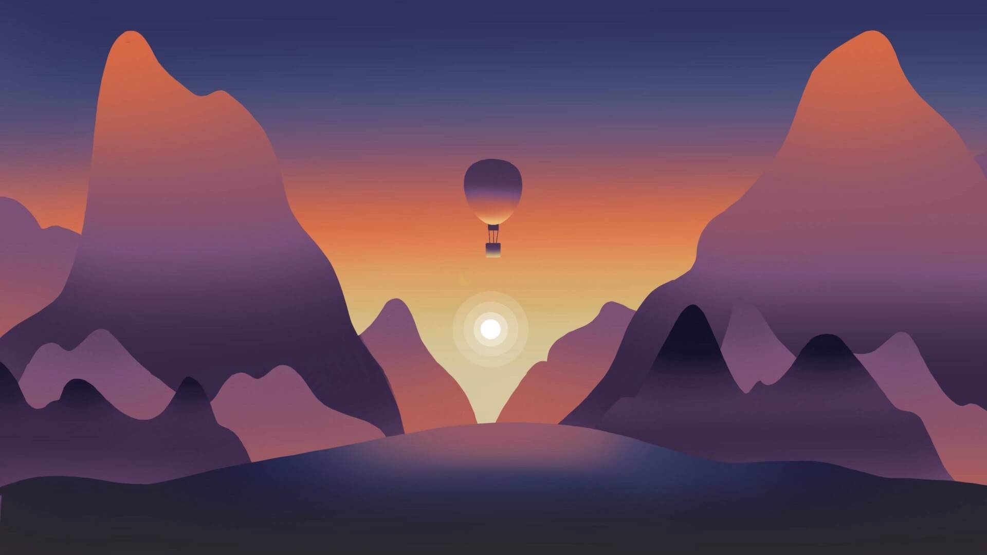 创意山水插画高清壁纸_mmjcumtg