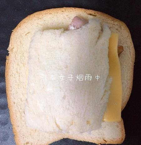 方形|培根芝士三明治，元气满满的早餐，一片吐司，3分钟搞定