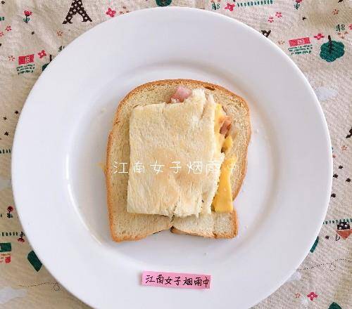 方形|培根芝士三明治，元气满满的早餐，一片吐司，3分钟搞定