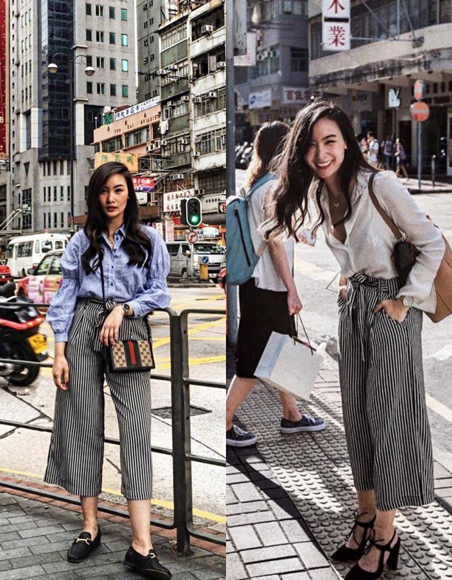 条纹|跟着梨形身材博主学穿搭，158身高穿出170既视感，三招帮你搞定