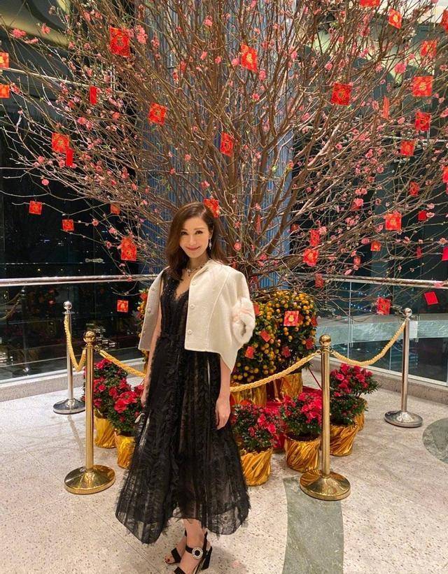 黑色|李嘉欣带儿子滑雪,穿得很“醒目”,49岁的妈妈却依旧是少女心