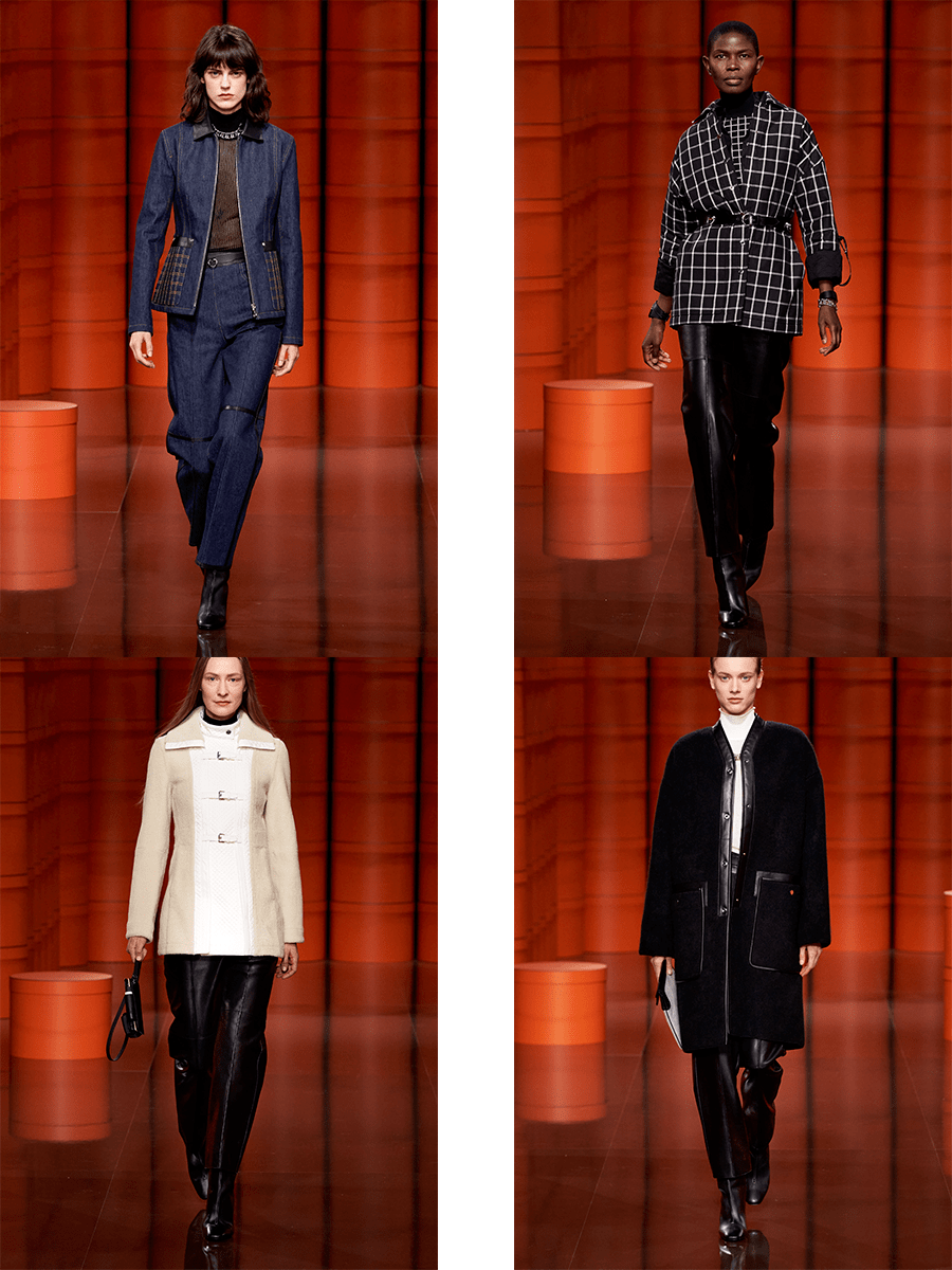 对比|Hermès 2021秋冬系列，很强的力量感，用深色调的颜色能够更好的营造