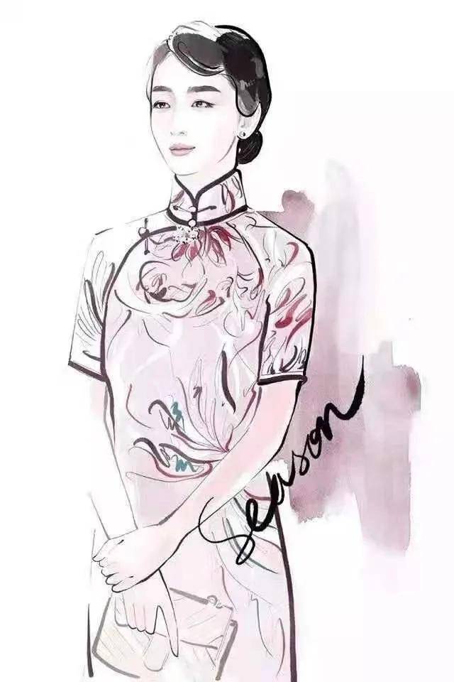 神秘感|设计师笔下的旗袍女子,神态气质同在,高贵优雅之中透露着神秘感