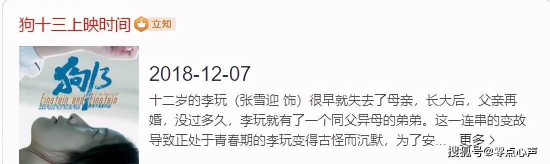 青春|张雪迎催泪大片《狗十三》，被禁播5年！却演出了大多数人的青春