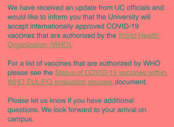 疫苗|JHU仅接受三种FDA批准疫苗，中国学生入学后是否要重打？