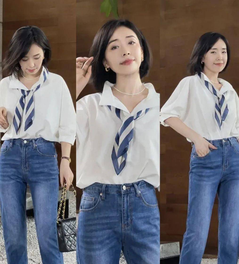 经典|中年女人穿白衬衫不好看？建议多搭这“几种下装”，满满的高级感