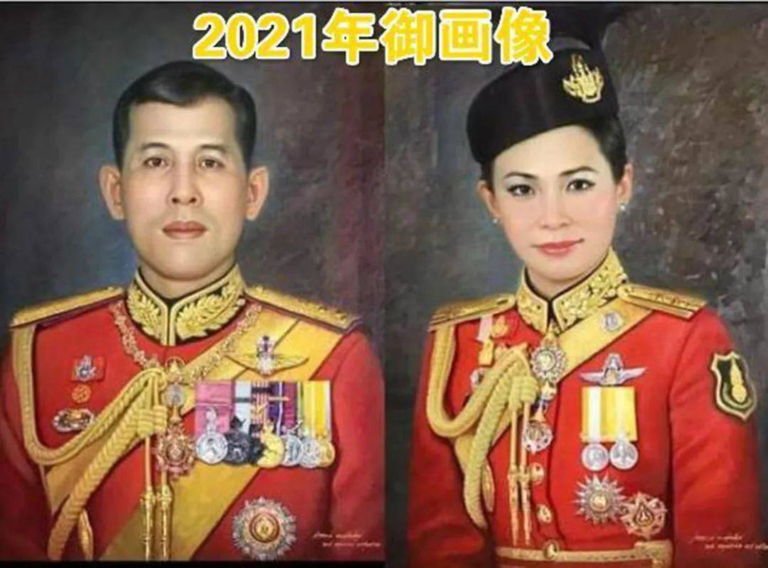 泰国王室最新的御画像暗藏玄机,泰王越来越年轻,王后模样也变了