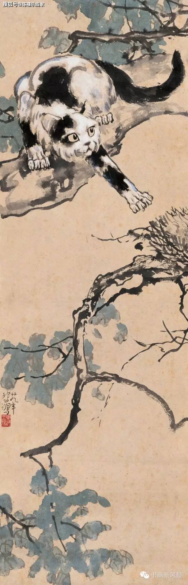 徐悲鸿:其实我的猫比马画得好!_花猫