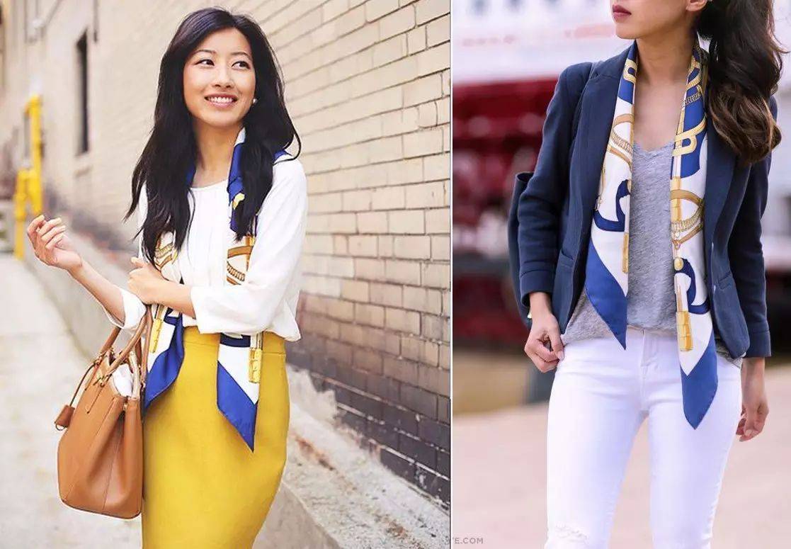 配饰|谁说丝巾老气只适合老太太?这样搭你也能高出气魄,穿出高级感