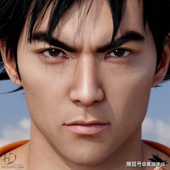 原创大神创作龙珠悟空3d真人形象相貌俊朗发型神还原