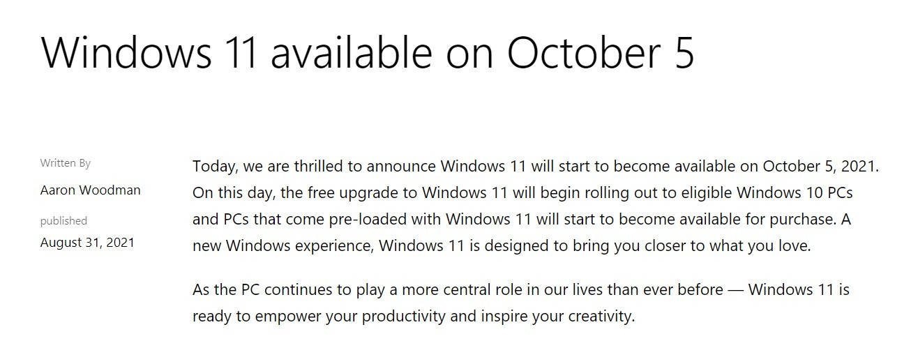Windows|Windows 11正式版10月5日上线：仍不支持运行Android应用