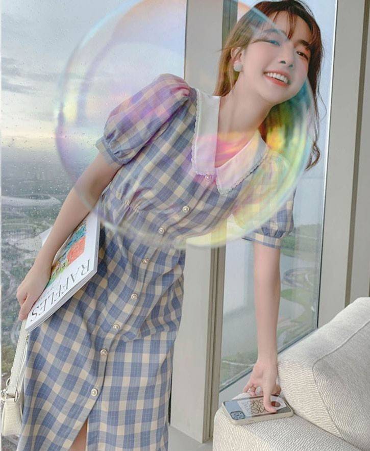 西装|少女的初秋穿搭，格子连衣裙隐藏的魅力，显瘦的同时更具个性化