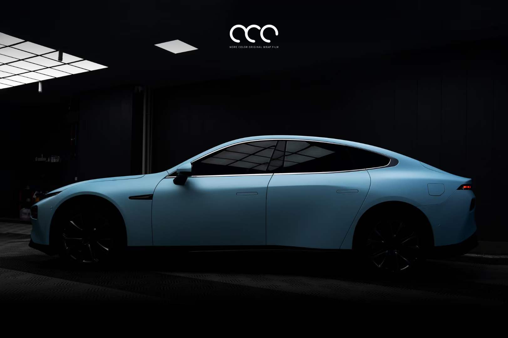 贴漫彩补膜0色差江阴红叶 出品小鹏p7 超亚婴蓝super matt baby blue