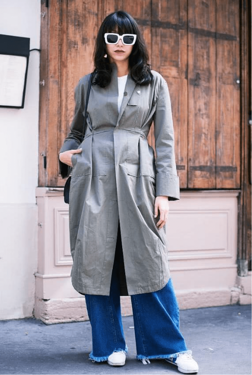 颜色|2021年入春流行“拖地裤+平底鞋”,简约舒适时髦,太好看了