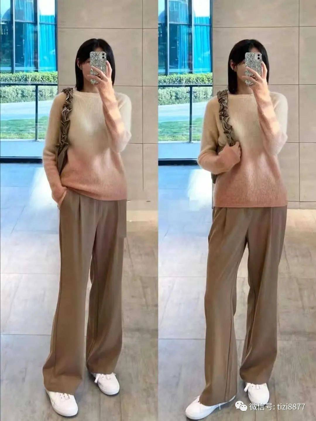 帆布鞋|早秋阔腿裤怎么搭配上衣和鞋子