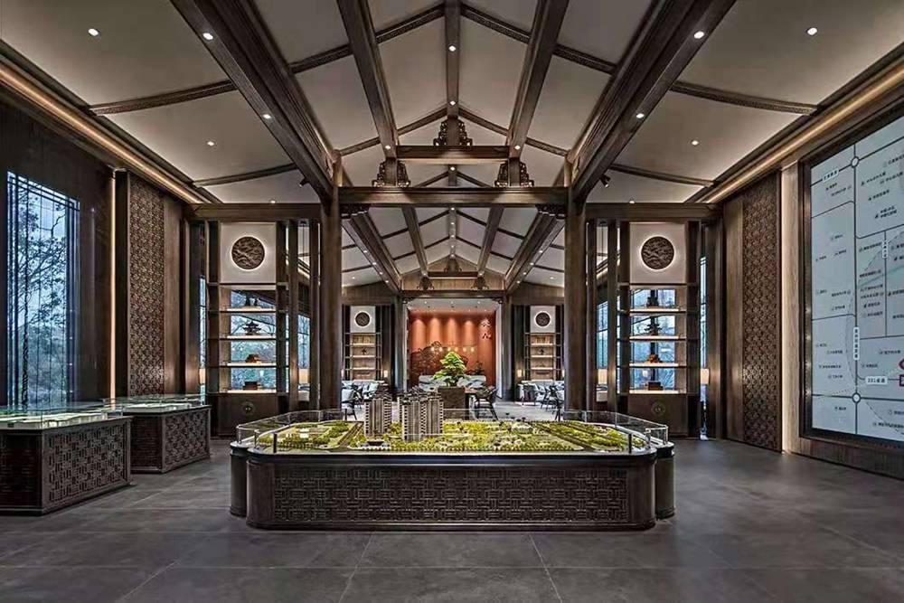 吴文粒中式售楼部设计|盘石设计_自然