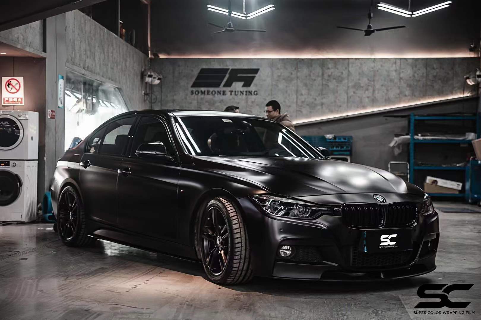 宝马三系改色案例sc改色膜陶瓷黑