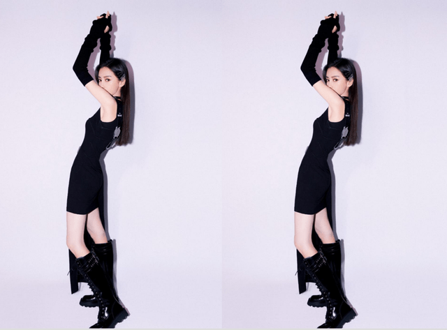 成功|杨颖“纯黑搭配”太成功，看起来真的飒，女人帅起来没男人什么事