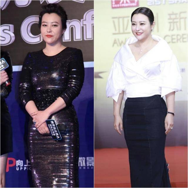 郝蕾|郝蕾真是豁出去了,这么显身材的裹身裙都敢穿,看着真富态