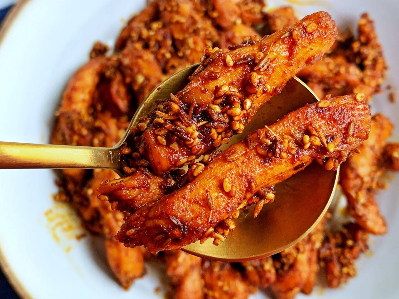 原创低脂酥脆的孜然鸡肉条,又能当菜又能当零食,太解馋了