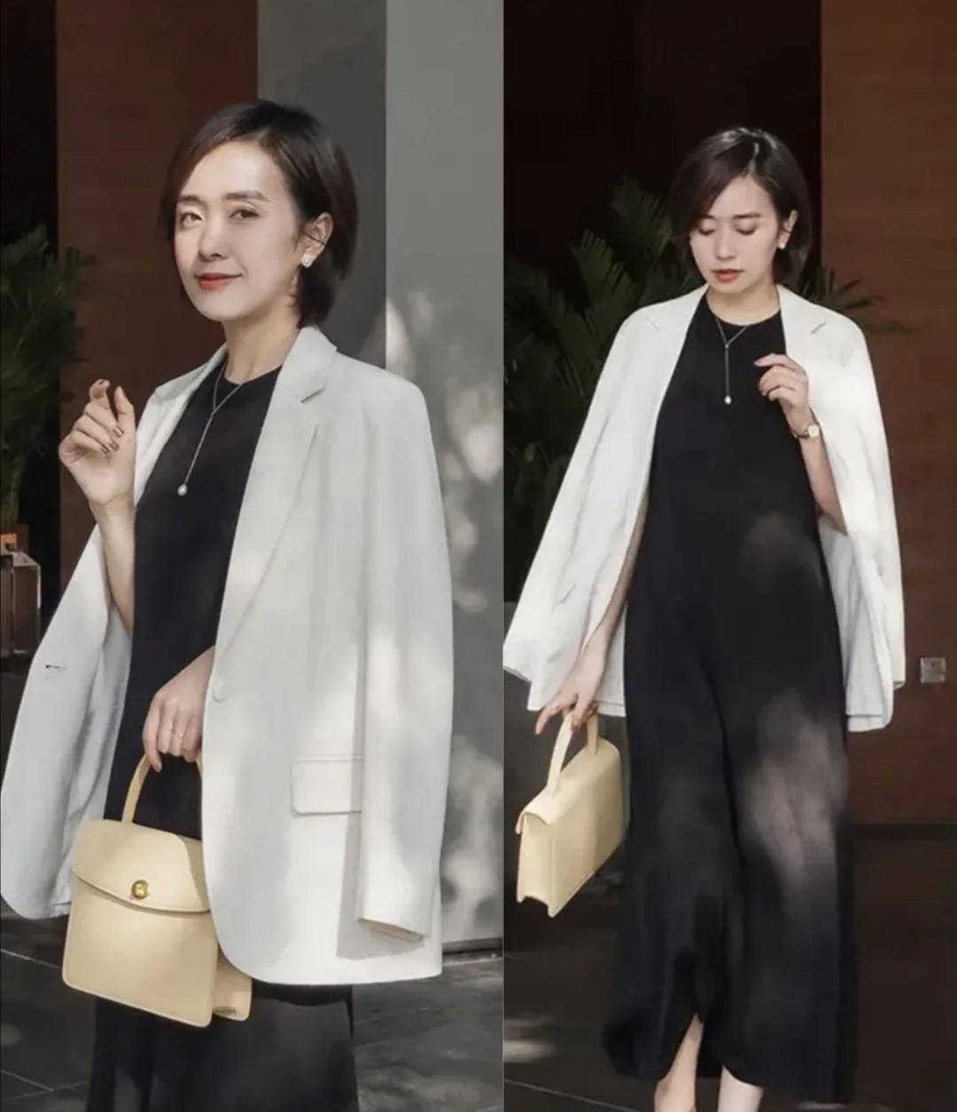 颈部 中年优雅女人穿西装，掌握这3个小技巧！搭配好了高级又显瘦