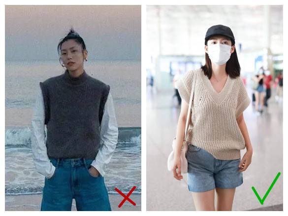 身材 唐嫣仗着模特身材乱穿衣，长款背心搭“死亡”中裤，一般人不敢试