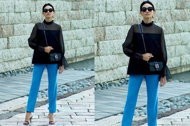 黑色 8月日杂时尚穿搭排名，流行集中在衬衫与裤子的搭配，潇洒而优雅