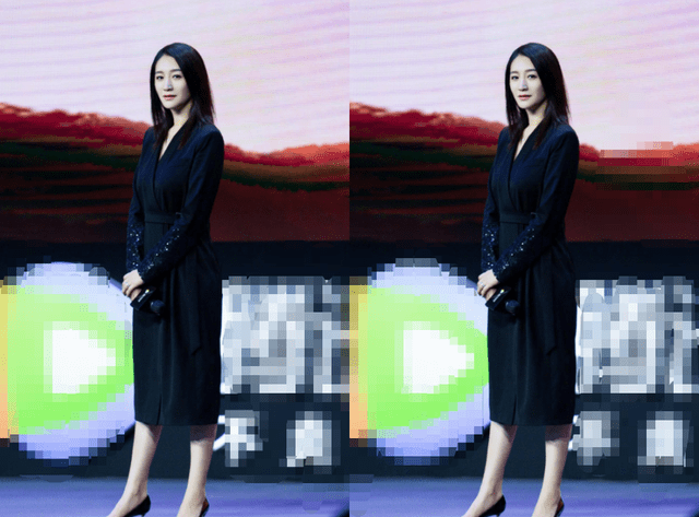 黑色 李小冉的身材真的绝，40+都能穿出A4腰，成熟优雅魅力太加分