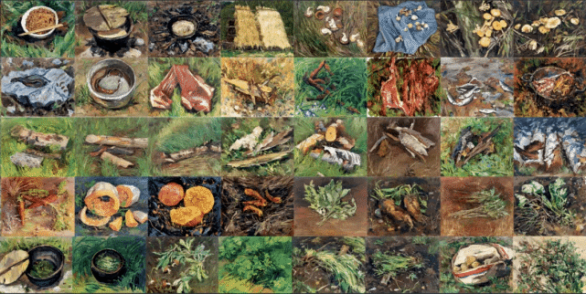 集体创作 红军食谱(局部) 综合材料 / 60cm×70cm×100 / 2016中央