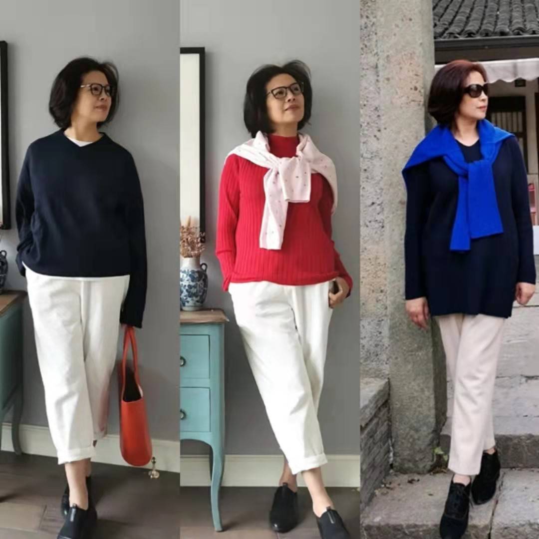 黑色 穿西裤、九分裤不一定配高跟鞋，换这3款更优雅，60岁女人穿真美