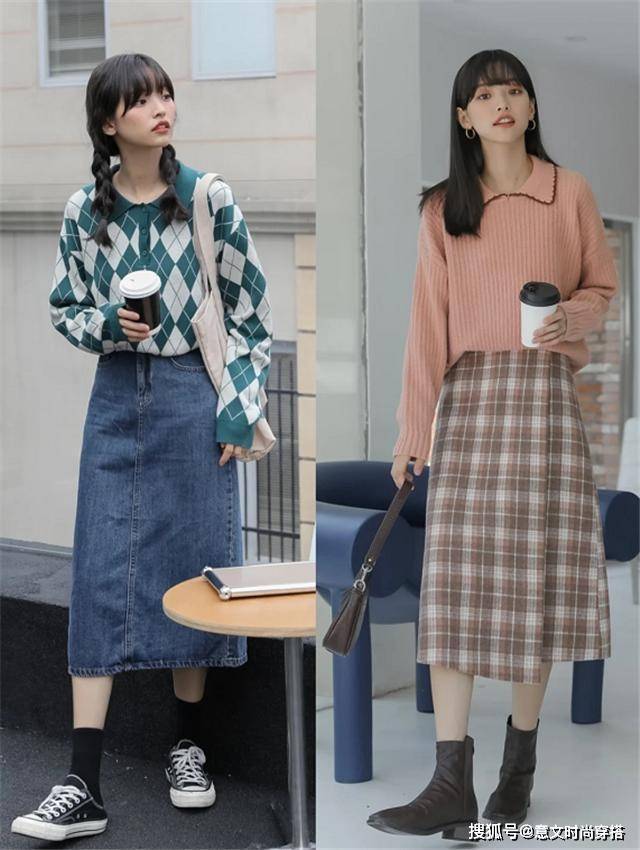 身材 最近火了一种穿法：毛衣+半身裙，照着穿洋气显瘦，温暖整个冬天
